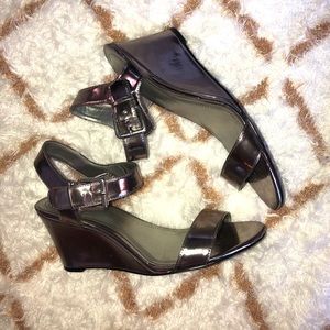 Pewter Wedge Sandals 🎆